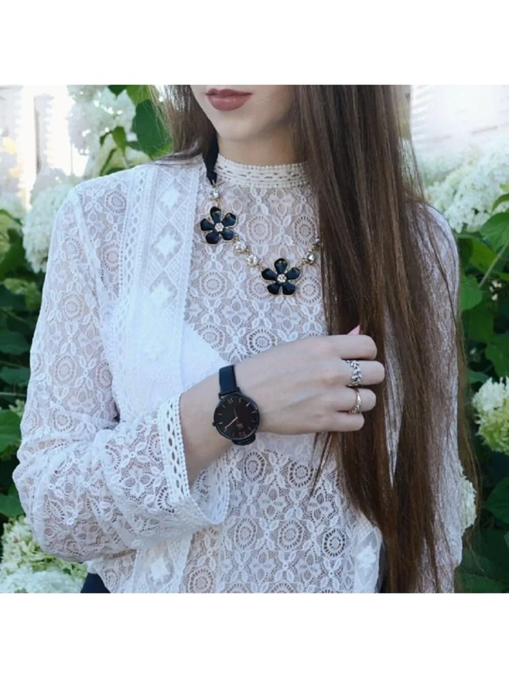 Women's Black Creative Simplicity Genuine Leather Ladies Elegant Wrist Watches